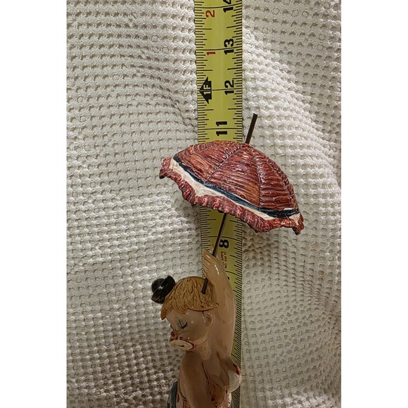 Fontanini Depose Italy Lady Clown Circus Umbrella Carrara Marble Kitschy Vintage - Picture 8 of 8